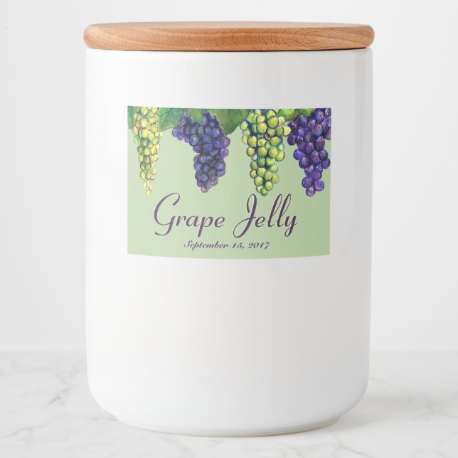 Customizeable Grape Jelly and Jam Label Green (Front)
