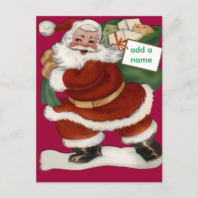 Customizeable Santa Claus Cards and Stickers (Front)