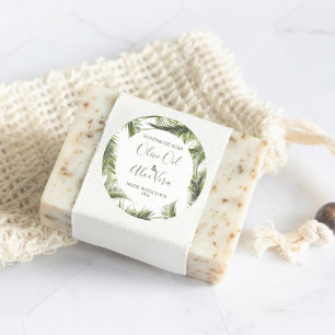 Customizeable Soap Label Floral Pattern Leaves