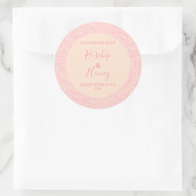 Customizeable Soap Label Floral Pattern Rose (Bag)
