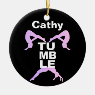 Customizeable Tumbling black ornament