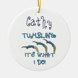 Customizeable tumbling gymnast ornament