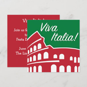 Customizeable Viva Italia Patriotic Italy Invitation