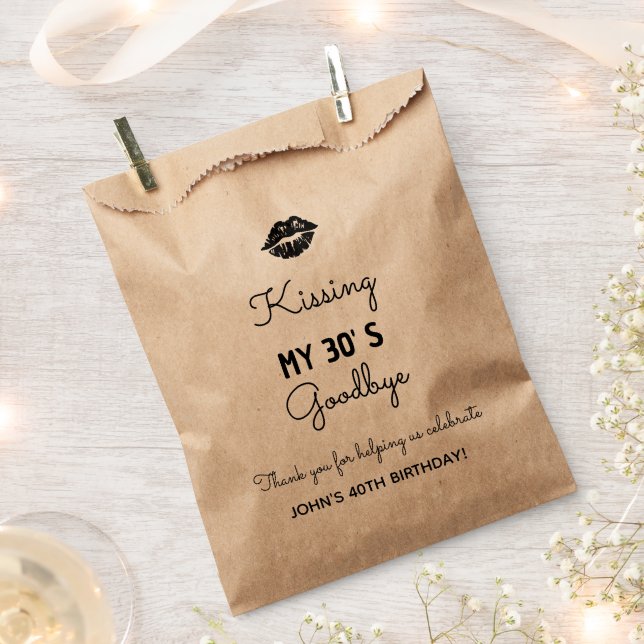 Customized 10th 20th 30th 40th 50th 60th Birthday  Favour Bag (Clipped)