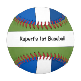 Customized 1st Baseball Green and Blue Baseball