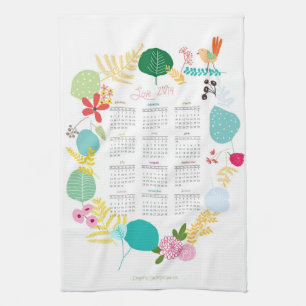 Customized 2014 Calendar Kitchen Towe Towel