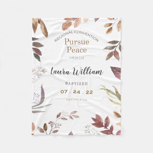 Customized 2022 JW Convention Baptism  Fleece Blan Blanket (Front)