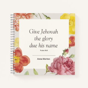 Customized  2025 JW Year Text Psalm 96:8 Notebook
