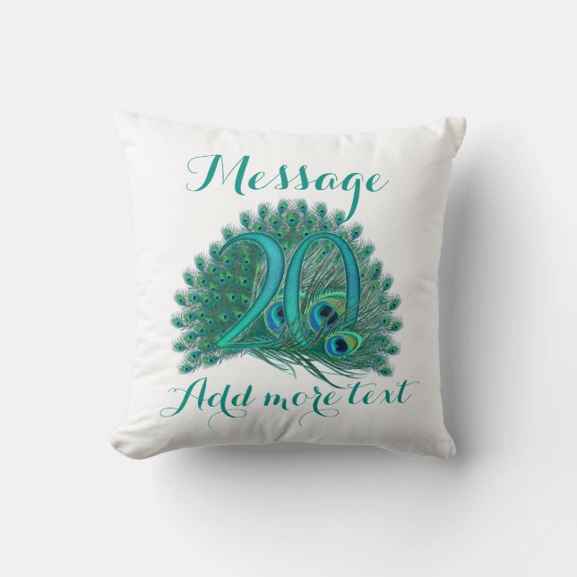 Customized 20th wedding anniversary text pillow (Front)