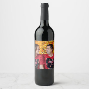 Customized 2 Photo Double Sided  Wine Label