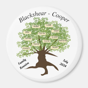 Customized 3 Inch Circle Family Reunion Magnet