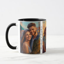 Customized 3 Photo Printed Mug