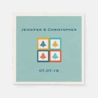 Customized 4 Christmas Trees Retro Design Wedding