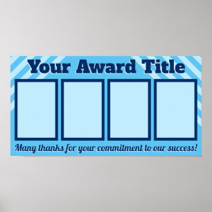 Customized 4-photo employee student award display poster