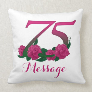 Customized 75th birthday Throw Pillow 20" x 20"