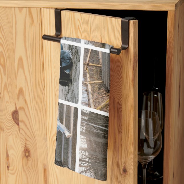 Customized 8 Photo Collage Kitchen Towels (Thirds Fold)