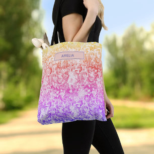 Customized abstract art pastel floral Tote bag