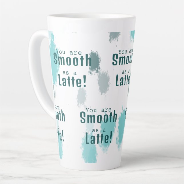 Customized Abstract Colour Splash Blue, Grey, Gree Latte Mug (Left Angle)