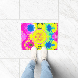 CUSTOMIZED ABSTRACT HOME SWEET HOME TIE-DYE DESIGN DOORMAT