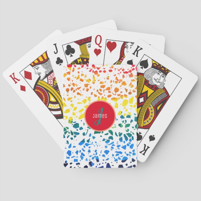 Customized Abstract Terrazzo Colourful Pattern  Playing Cards (Back)