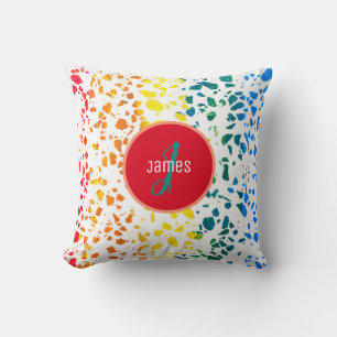 Customized Abstract Terrazzo Colourful Pattern Throw Pillow