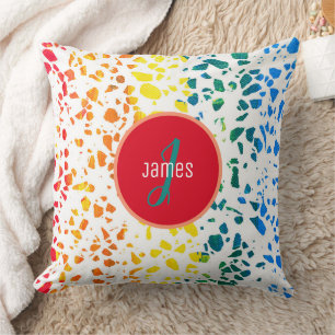 Customized Abstract Terrazzo Colourful Pattern  Throw Pillow