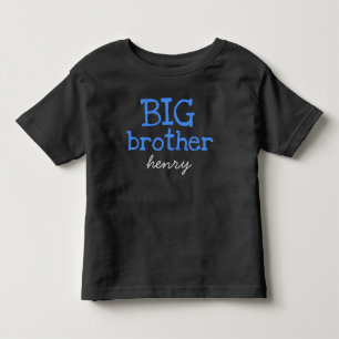 Customized Add Name Blue Text BIG Brother Toddler T-shirt