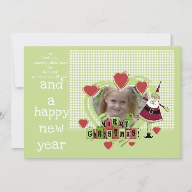 Customized Add Photo Merry Christmas Card (Front)