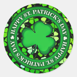 Customized Aesthetic HAPPY St. Patrick's Day Classic Round Sticker