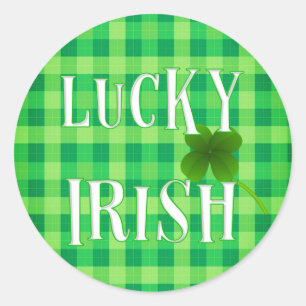 Customized Aesthetic LUCKY IRISH St. Patrick's Day Classic Round Sticker