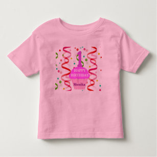 Customized Age and Name Happy Birthday Cupcake Toddler T-shirt