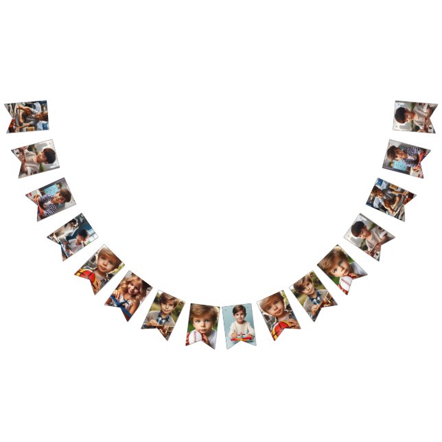 Customized All-Occasion 16-Flag Photos Party Decor Bunting Flags (All)