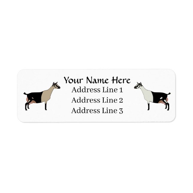 Customized Alpine Dairy Goat Return Address Label (Front)