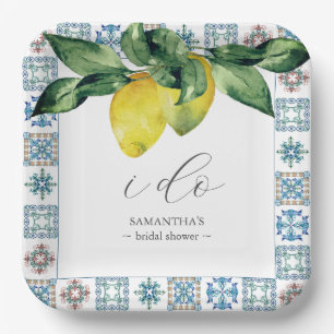Customized Amalfi Coast Bridal Shower Paper Plates