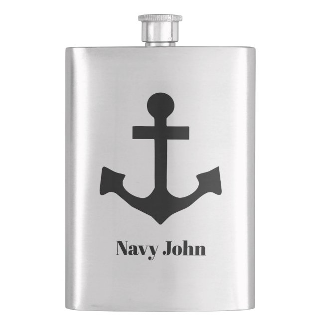 Customized Anchor Hip Flask (Front)