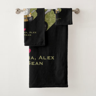 Customized and Personalized Handyman Garden Gnome Bath Towel Set