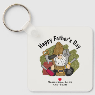 Customized and Personalized Handyman Garden Gnome Keychain