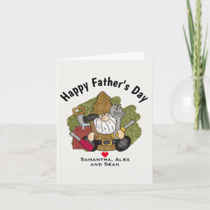 Customized and Personalized Handyman Garden Gnome Note Card