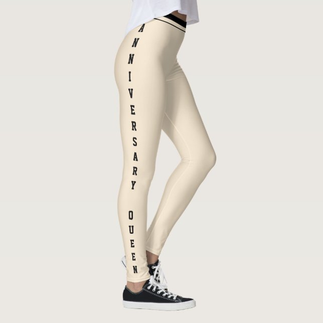 Customized Anniversary Day Champagne Gold Monogram Leggings (Right)