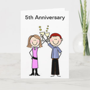 Customized Anniversary Stick Figures Card