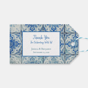 Customized Antique Vintage Portuguese Tile Pattern Gift Tags