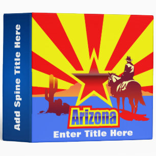 Customized Arizona State Flag Vintage Drawing Binder