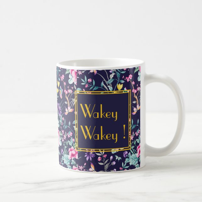 Customized Art Deco Mug with Floral Design (Right)