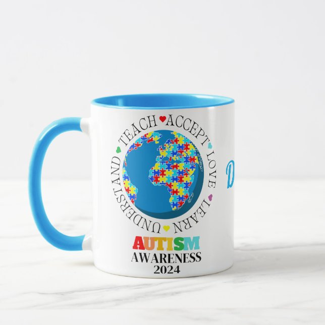 Customized Autism Awareness Love Acceptance  Mug (Left)