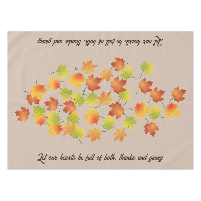 Customized Autumn Leaves Thanksgiving Tablecloth (Front (Horizontal))