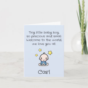 Customized Baby Boy Congratulations With Text,  Ca Card