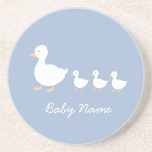 Customized Baby Shower Favour Cookies Blue Ducklin Coaster