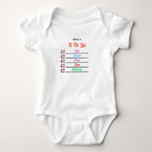 Customized Baby's to do list