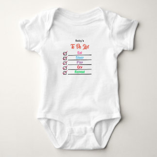 Customized Baby's to do list Baby Bodysuit