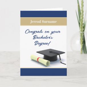 Customized Bachelor's degree graduation card